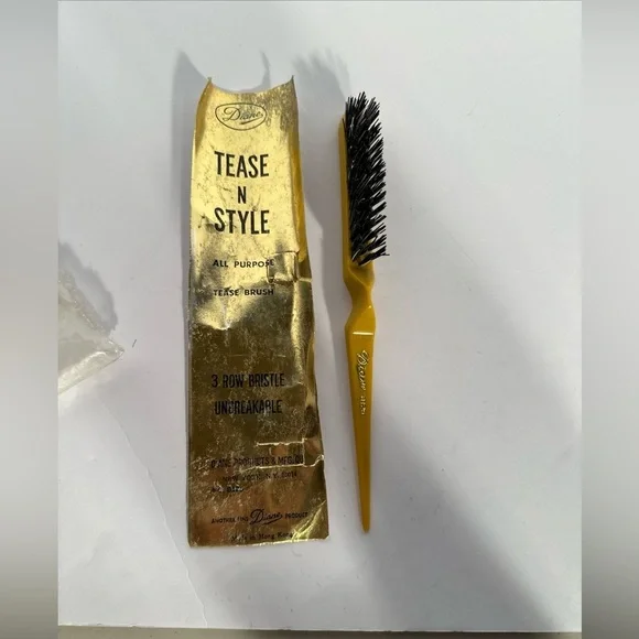 Vtg Diane Tease N Style All Purpose Tease Brush 3 Row Bristle#8125 Hong Kong - Picture 2 of 11